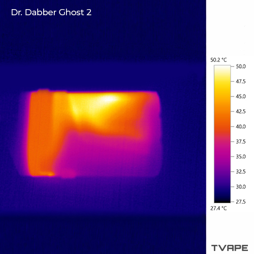 Dr. Dabber Ghost 2 Dab Pen – eine Nahaufnahme des Gerätekörpers im Wärmebild nach der Session.