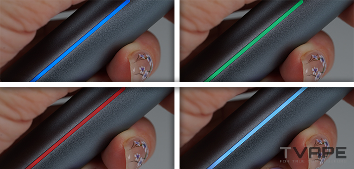 Puffco Pivot LED-Anzeigen, die Temperatureinstellungen anzeigen