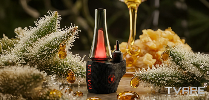 Utillian 8 wird zusammen mit verschiedenen Cannabiskonzentraten gezeigt.