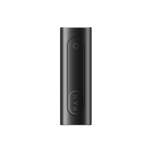 Schlankes Seitenprofil des PAX Flow – ergonomisches Design eines Cannabis-Vaporizers (Farbe Onyx)