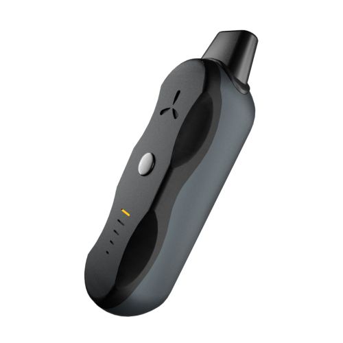 AirVape XS Go Kräuter-Vaporizer - Vorderansicht mit Mundstück, Einschaltknopf und LED-Anzeige.
