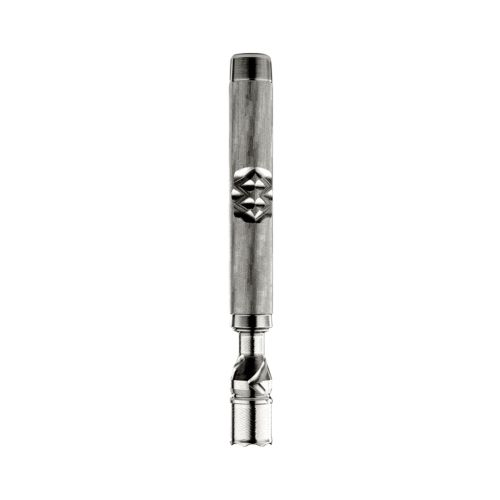 Stahlfarbener DynaVap M7 tragbarer Vaporizer mit Kondensatorkappe, der eine effiziente Kühlung und Dampfspeicherung in Vaporizer für trockene Kräuter gewährleistet.