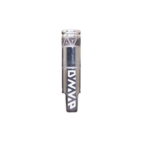 Stahlfarbene DynaVap UniDyn-Kondensatorkappe mit eingraviertem Logo, ein Zubehörteil, das für effiziente Kühlung und Dampfspeicherung sorgt.