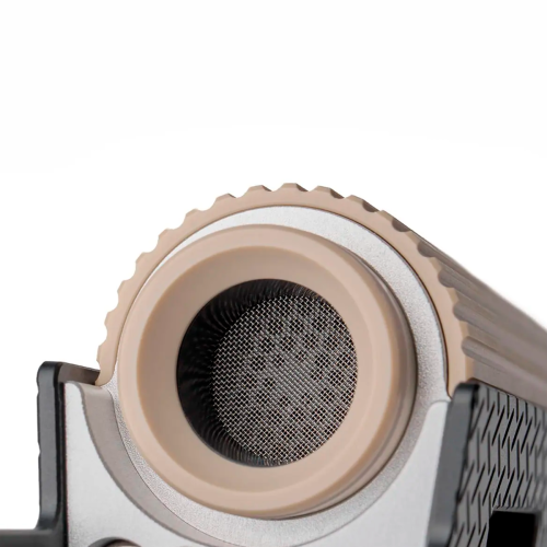 Nahaufnahme der Heizkammer und des Siebfilters des Limelight Frolic Vaporizers für eine saubere Konvektionsextraktion.