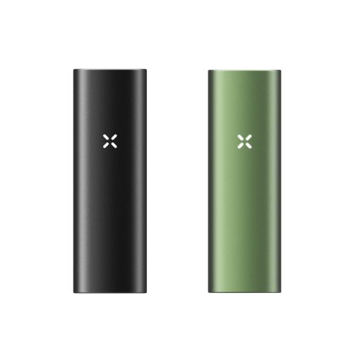 New PAX Mini Vaporizer – Farboptionen Onyx und Greenstone nebeneinander dargestellt.