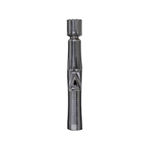 Stahlfarbener DynaVap UniDyn Vaporizer aus Edelstahl, entwickelt für die tragbare Verdampfung von trockenen Kräutern, mit ergonomischem Griff und robuster Konstruktion.