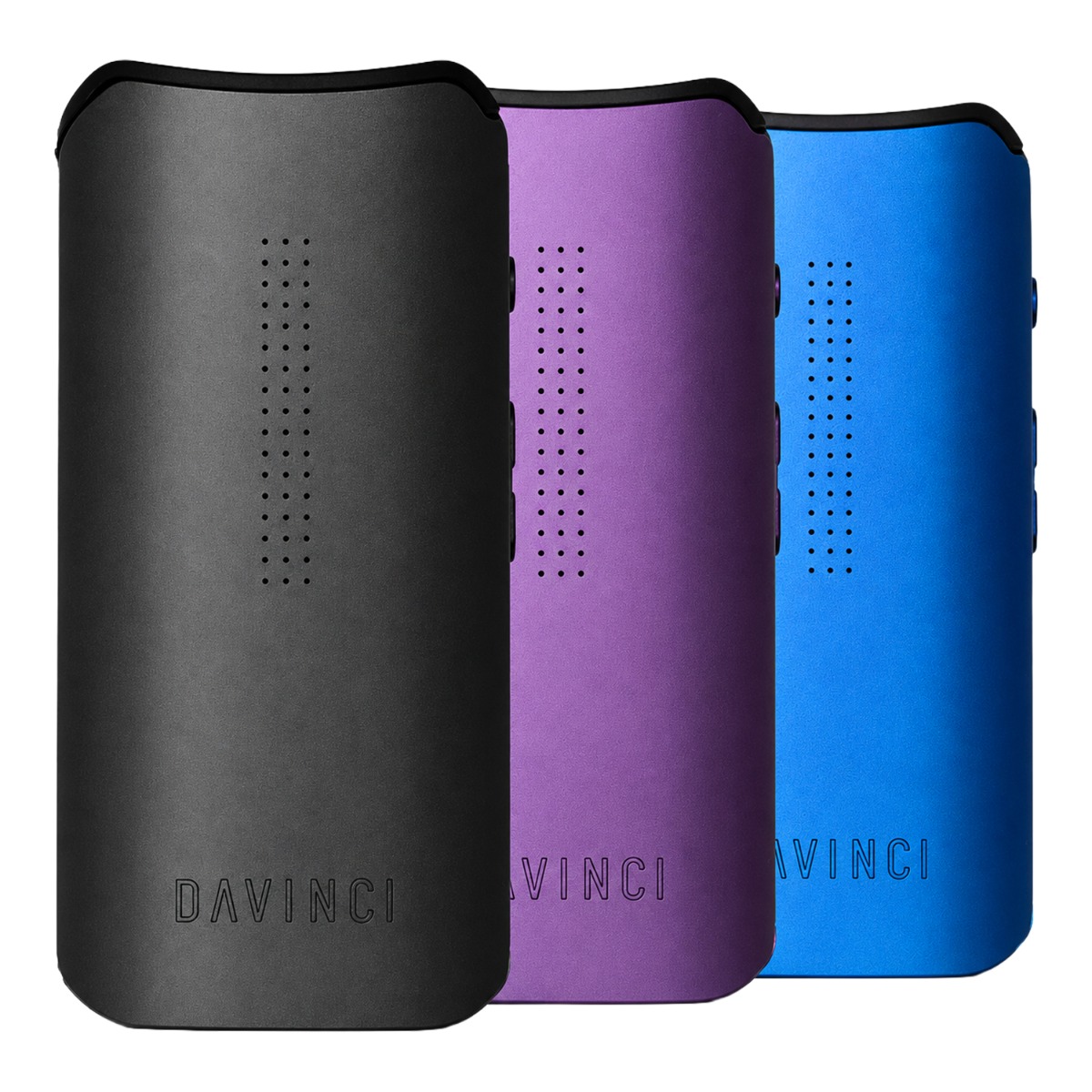 DaVinci IQ Core vaporizer shown in 3 different color variations