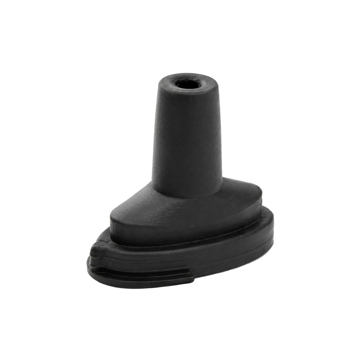 Schwarzer Silikon-Wasseradapter 10 mm für Davinci IQ2 / IQC mit konischem Schaft auf ovaler, gerippter Basis