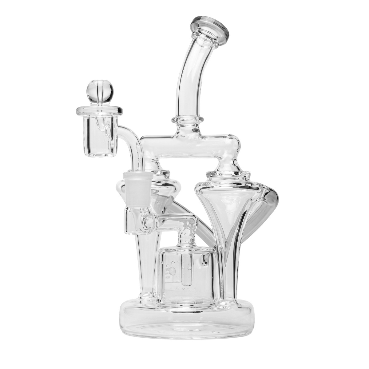 Human Grade Dualing Recycler Glass Rig - Seitenansicht