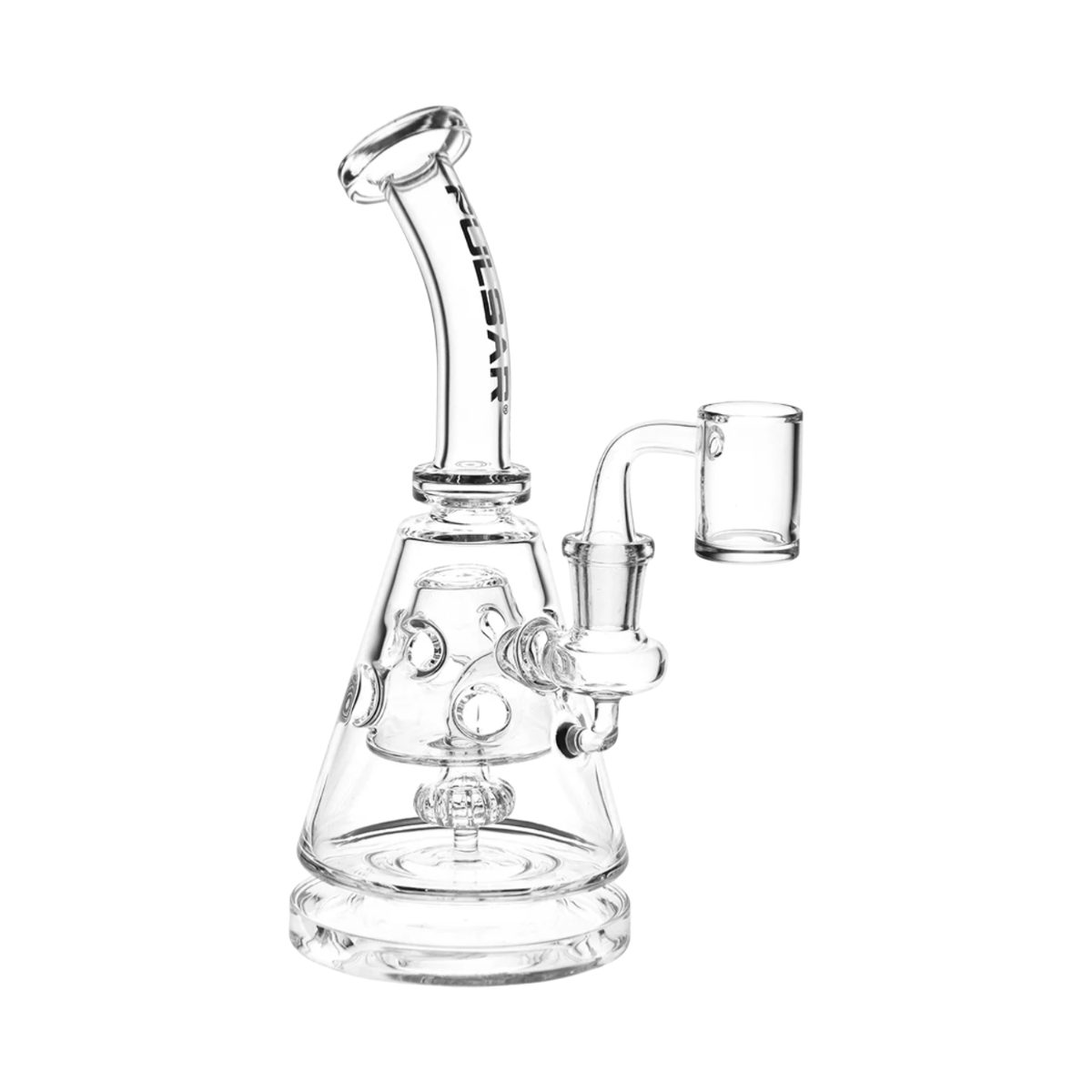 Pulsar Bent Neck Pyramid Glass Dab Rig - Seitenansicht