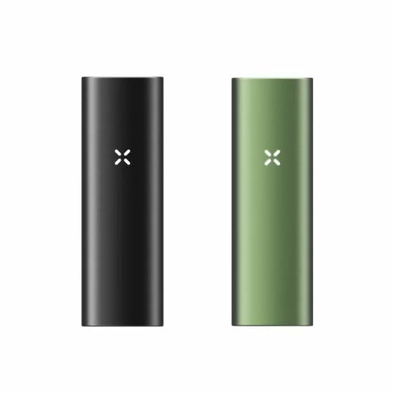 New PAX Mini Vaporizer – Farboptionen Onyx und Greenstone nebeneinander dargestellt.