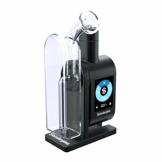Stündenglass Modül + Dok Deluxe Travel Set - Seitenansicht mit eingeschaltetem Farbdisplay