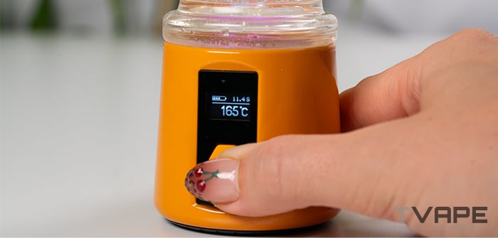 Bomb Sykloud E Rig - LED-Display, das die aktuelle Temperatureinstellung anzeigt