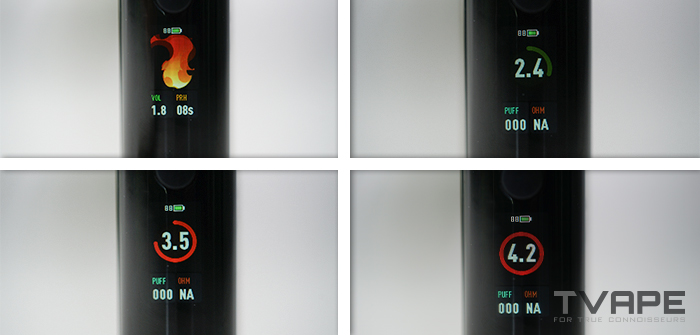 LITL SNEAKY 510 Portable Battery - LED-Anzeigen, die die Temperatureinstellung der 510 Thread Battery zeigen