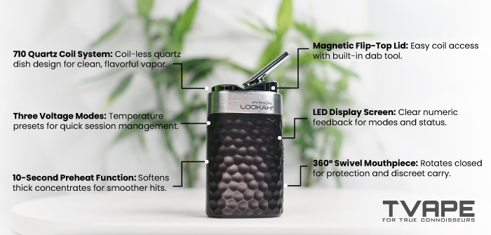 Lookah Python Vaporizer - Schlüsseleigenschaften