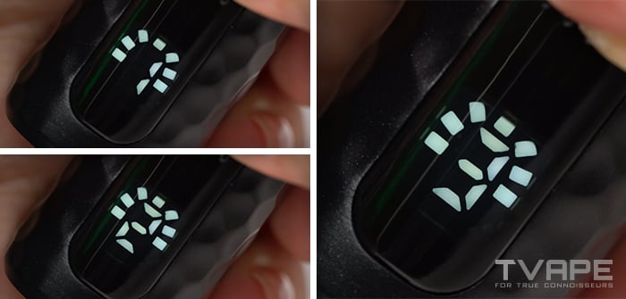 Lookah Python Konzentrat-Vaporizer – LED-Display, das 3 Spannungsmodi anzeigt