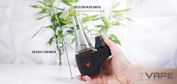 Abmessungen der elektrischen Utillian 8 E-Rig – Größenübersicht mit 18 cm Höhe und 10,3 cm Breite.