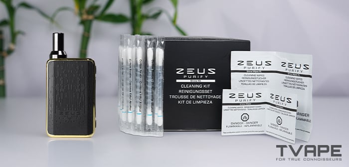 Zeus Ion Pro mit Zeus Purify Reinigungsset, einschließlich Wattestäbchen und Reinigungstüchern