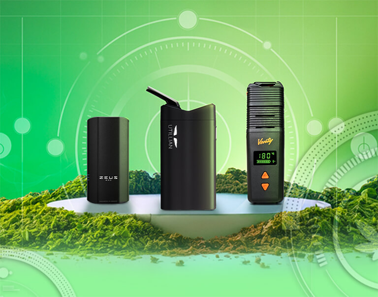 Kräuter-Vaporizer Banner: Ausgewählte Nahaufnahme von Vaporizer für Kräuter.