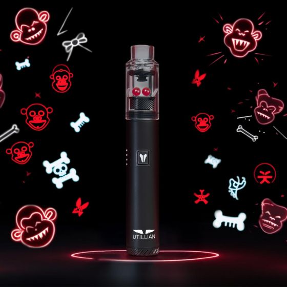 Utillian 6 Dab Pen mit Ruby Terp Pearls in der Glasheizkammer