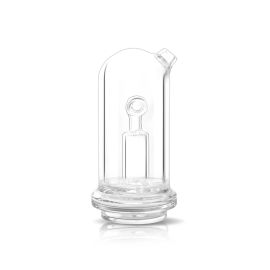 Bomb E Rig Aerix Glass Top, Ersatz-Bubbler-Aufsatz aus Klarglas mit gewinkeltem Mundstück.
